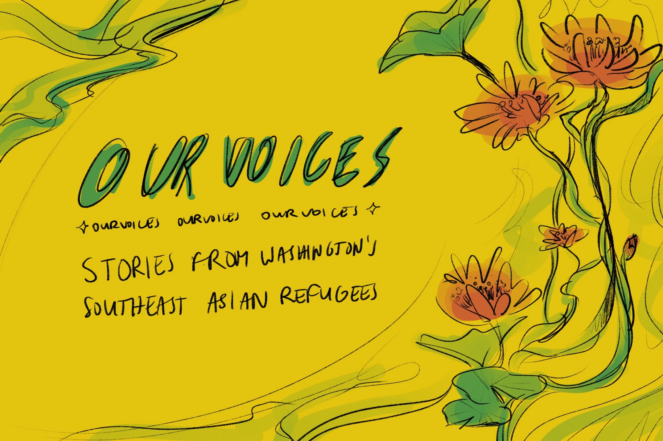 Colored sketch of the lotus artwork