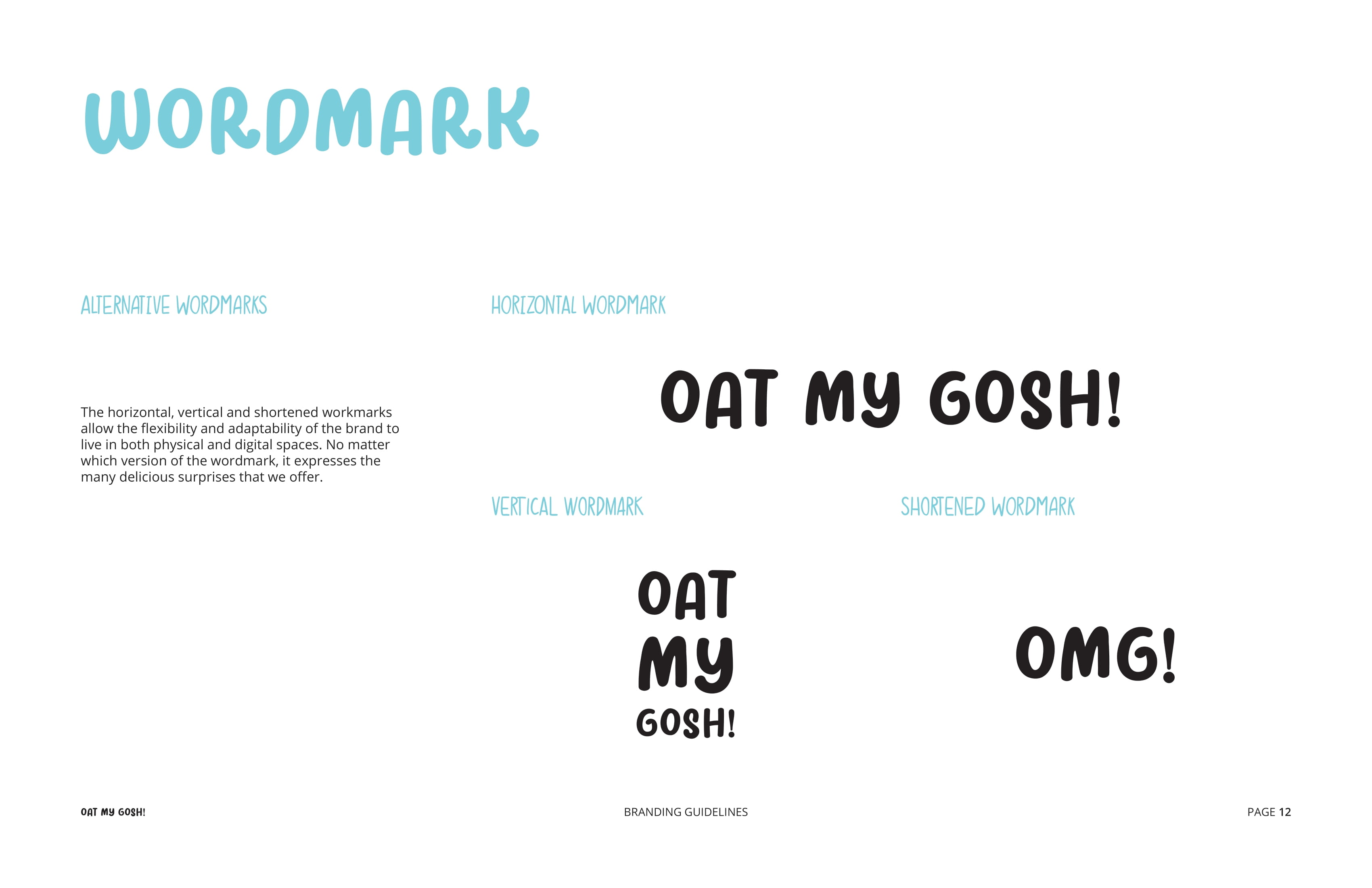 OMG Brand Book Spread - Wordmark