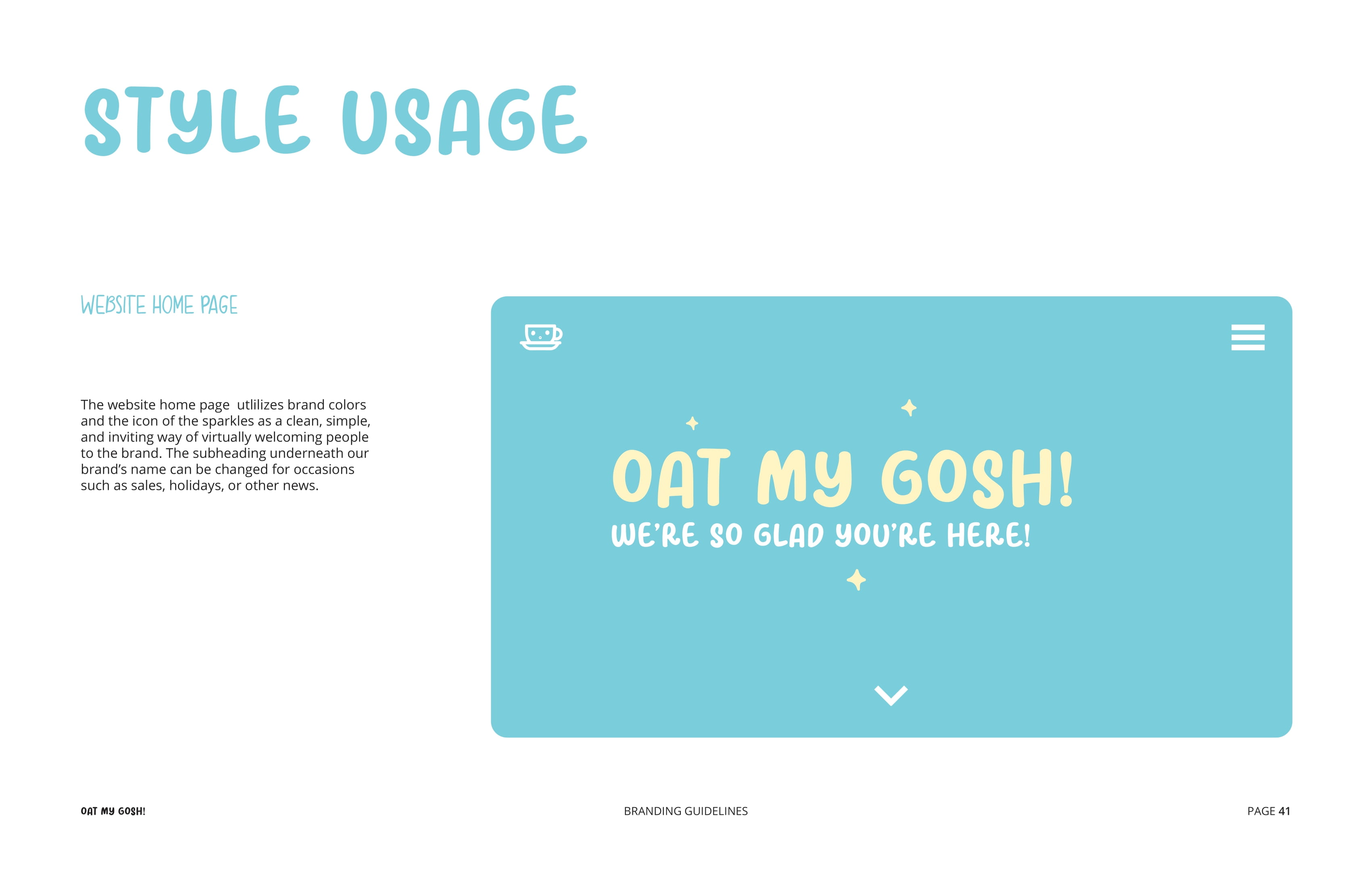 OMG Brand Book Spread - Website mockup