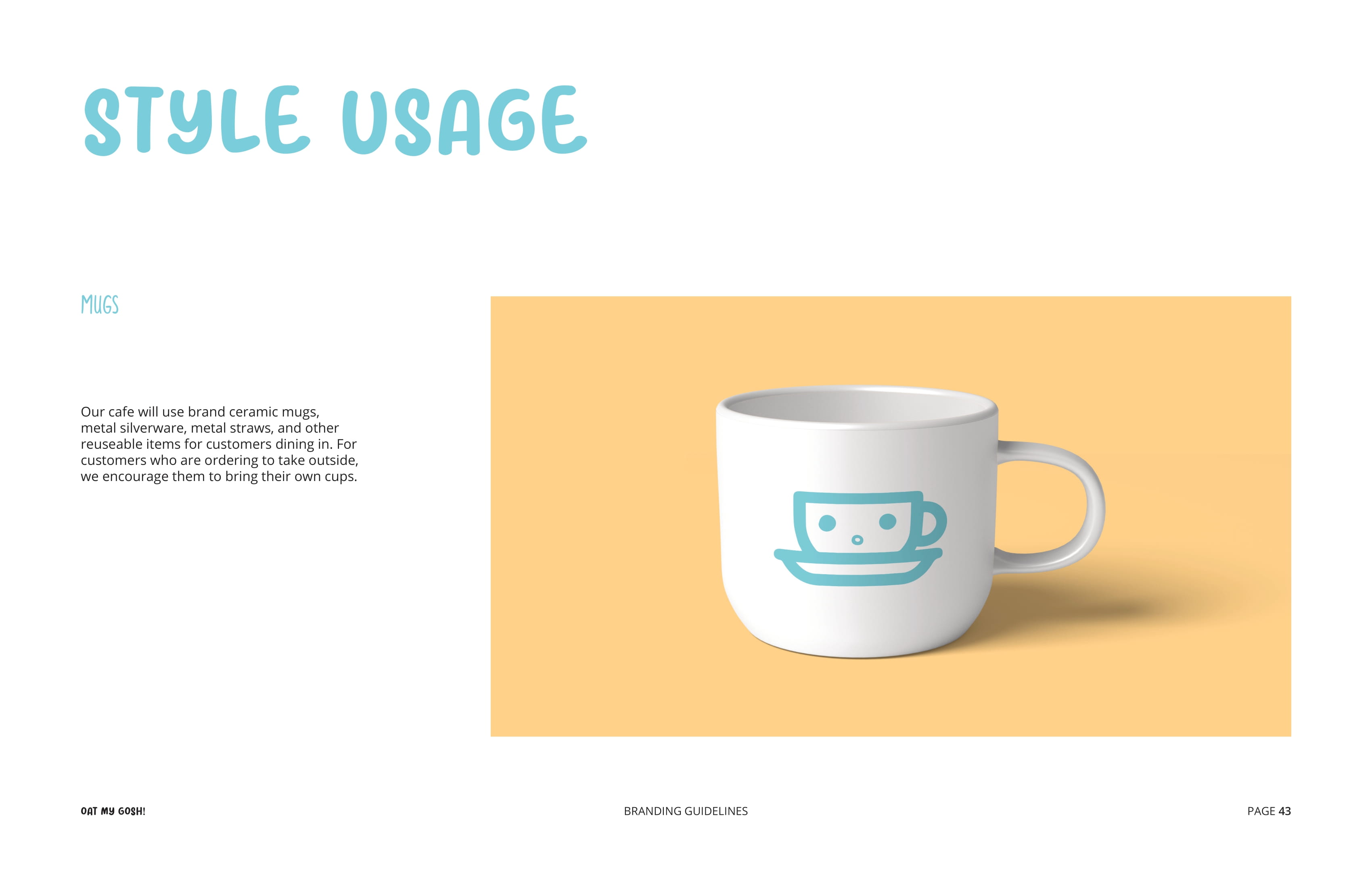 OMG Brand Book Spread - Branded mug mockup